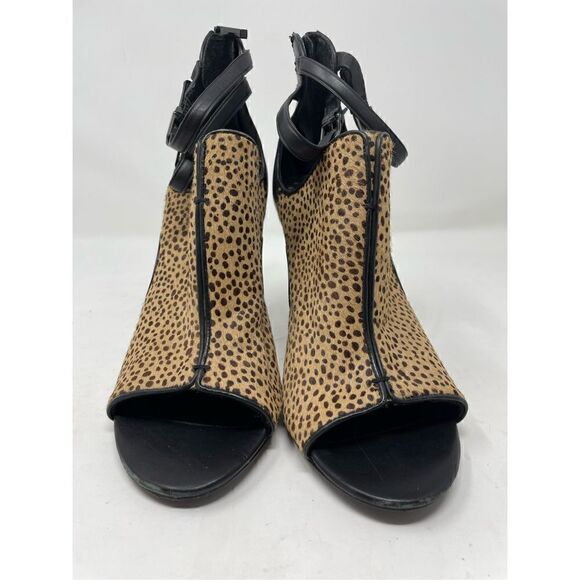 🔴 Dolce Vita Halima Leopard-print calf hair pump with peep toe size 8 - Picture 4 of 16